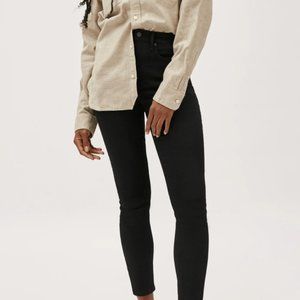 Everlane Authentic Stretch High-Rise Skinny 29 TALL Black